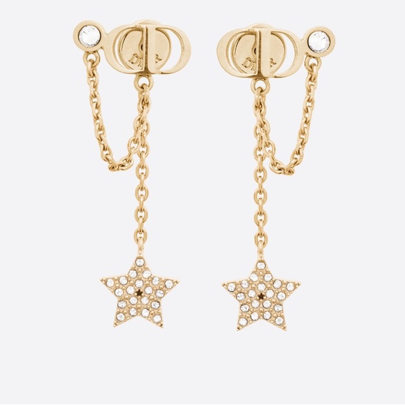 Dior Petit CD gold finish metal and white crystals AUTHENTIC - Picture 1 of 4